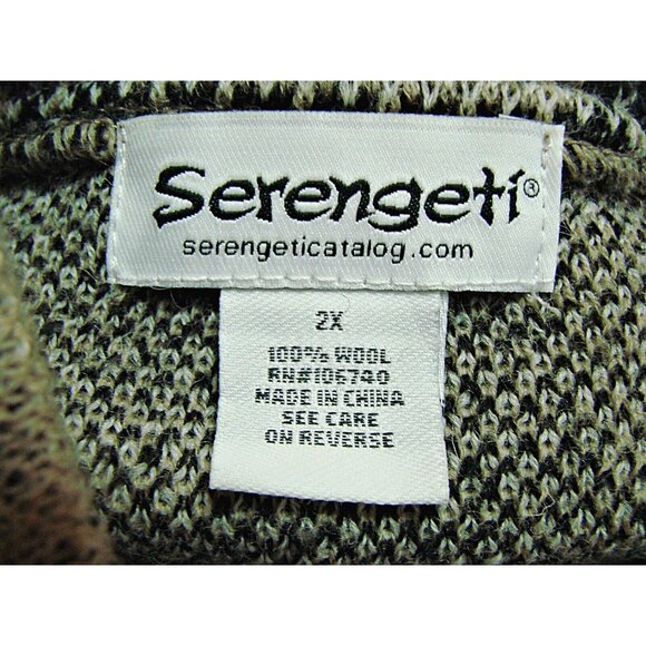 Serengeti Womens 2X Wool Jacket Shacket Sweater Tan Black Plaid Button Up Pocket - Picture 4 of 11